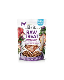 BRIT Raw Treat Freeze Dried Immunity 40 g liofilizuotas ėrienos ir vištienos skanėstas šunims su probiotikais