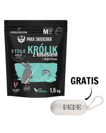 PAKA ZWIERZAKA Seventh Heaven Sausas triušių maistas su lašiša M 1,5 kg + maišeliai NEMOKAMAI