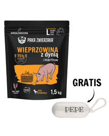 PAKA ZWIERZAKA Seventh Heaven Sausas maistas Kiauliena ir moliūgai L 1,5 kg + maišeliai NEMOKAMAI