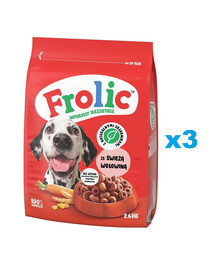 FROLIC Naturally Irresistible 3x2,6 kg pusiau drėgnas maistas šunims su šviežia jautiena