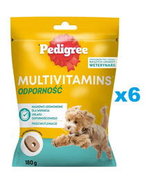 PEDIGREE Multivitaminai Imunitetas papildomas pašaras suaugusiems šunims vištienos skonio 6x180 g