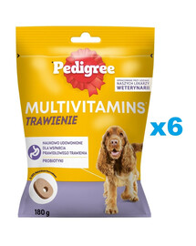 PEDIGREE Multivitaminai virškinimui papildomas pašaras suaugusiems šunims vištienos skonio 6x180 g