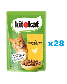 KITEKAT Vištiena padaže 28x85 g suaugusioms katėms