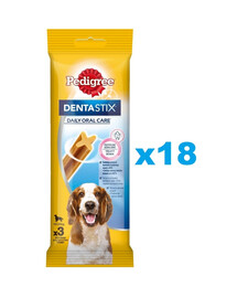 PEDIGREE DentaStix (vidutinių veislių šunims) dantų priežiūros skanėstas šunims 54 vnt. - 18x77g