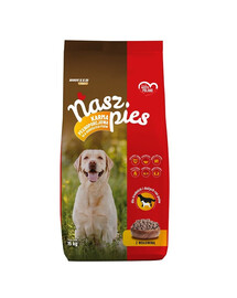 BIOFEED NASZ PIES sausa mėsa su jautiena vidutinio ir didelių šunų 15 kg