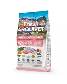 ARQUIVET Šviežias pusiau drėgnas šunų ėdalas lašiša su kalakutiena 2,5 kg