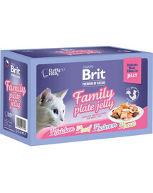 BRIT Premium by Nature Family Plate Delicate Fillets in Jelly 12x85 g želė paketėliai katėms