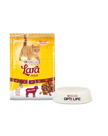 VERSELE-LAGA "Lara" suaugusių kačių ėdalas su ėriena 10 kg + plastikinis kačių dubenėlis GRATIS