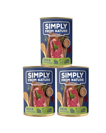 SIMPLY FROM NATURE Mokra karma dla psa Jeleń z kaszą gryczaną  3 x 400 g