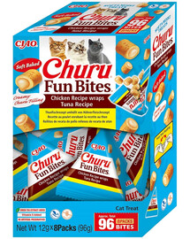 INABA Fun Bites Chicken with Tuna 8x12g vištienos ir tuno vyniotinis katėms