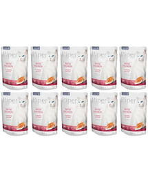 DOLINA NOTECI PIPER Animals Cat z łososiem 10x100 g mokra karma dla kota