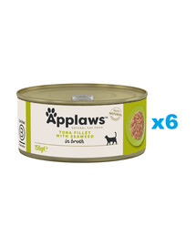APPLAWS Cat Adult Tuna with Seaweed in Broth tuńczyk z wodorostami w bulionie 6x156 g