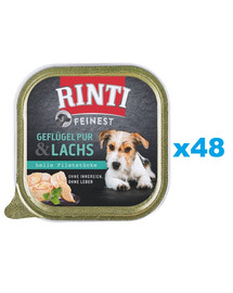 RINTI Feinest Poultry Pure&Salmon tacka drób i łosoś 48x150 g