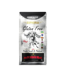 EUPHORIA Gluten Free z wołowiną dla psów małych i średnich ras 2 kg