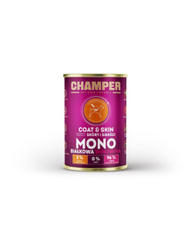 CHAMPER Coat Skin Jautienos monoproteinų ėdalas šunims 400 g