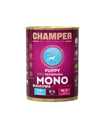 CHAMPER Puppy Jautienos monoproteinų ėdalas šuniukams 400 g
