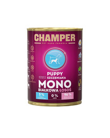 CHAMPER Puppy Lašišos monoproteinų maistas šuniukams 400 g
