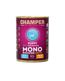 CHAMPER Puppy Kalakutienos monoproteinų ėdalas šuniukams 400 g