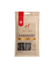 MACED Super Premium jautienos kabanosai su ryžiais 100 g