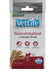 FARMINA Vet Life Treat Gastrointestinal Mini 60 g (7 vnt.) dantų skanėstai mažų veislių šunims