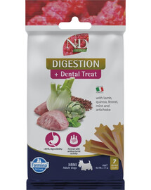 FARMINA N&D Quinoa Dental Treat Digestion Mini 60 g (7 vnt.) dantų skanėstai mažų veislių šunims
