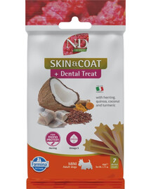 FARMINA N&D Quinoa Dental Treat Skin Coat Herring Mini 60 g (7 vnt.) dantų skanėstai mažų veislių šunims