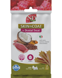 FARMINA N&D Quinoa Dental Treat Skin Coat Duck Mini 60 g (7 vnt.) dantų skanėstai mažų veislių šunims