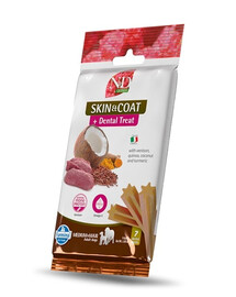 FARMINA N&D Quinoa Dental Treat Skin Coat Venison Medium/Maxi 100 g (7 vnt.) dantų skanėstų vidutiniams ir dideliems šunims