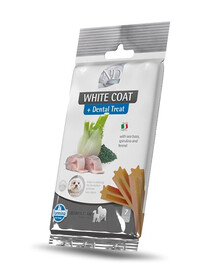 FARMINA N&D White Dental Treat Coat Sea bass Medium/Maxi 100 g (7 vnt.) dantų skanėstų vidutiniams ir dideliems šunims
