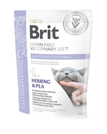 BRIT Veterinary Diets Cat GF Gastrointestinal Low Fat 400 g virškinimo sutrikimų turinčių kačių ėdalas be grūdų
