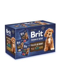 BRIT Premium by Nature Dog Fillets in Gravy Multipack 12x85g šlapias maistas padaže suaugusiems šunims
