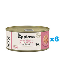 APPLAWS Cat Adult Tuna with Prawn in Broth tuńczyk i krewetki w bulionie 6x70g