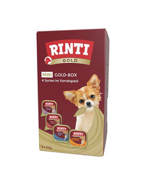 RINTI Gold Mini Multibox 8x100 g drėgnas maistas suaugusiems mažų veislių šunims