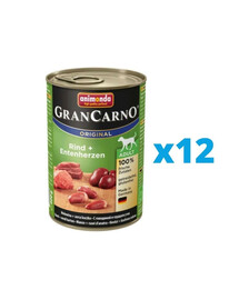 GranCarno zestaw z wołowiną i kaczymi sercami 12 x 400 g