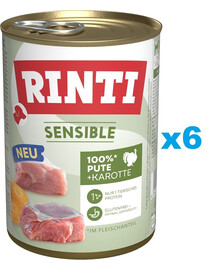 RINTI Sensible Kalakutiena su morkomis 6x400 g