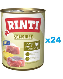 RINTI Sensible Kalakutiena su bulvėmis, 24 x 800 g
