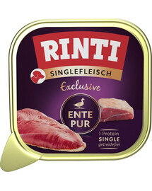 RINTI Singlefleisch Exclusive Duck Pure Monoproteinų pašaras su antiena 12x150g