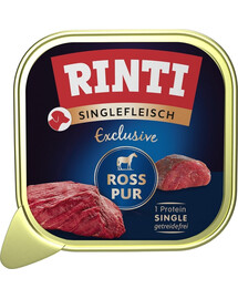 RINTI Singlefleisch Exclusive Horse Pure Vienos rūšies baltymų ėdalas su arklių mėsa, 24 x 150 g