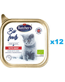 BUTCHER'S BIO foods wołowina 12x85 g pasztet dla kota