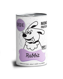 PAKA ZWIERZAKA PEPE Rabbit (triušis) 800g monoproteininė maistas