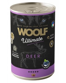 WOOLF Ultimate Adult Dog Deer and Blueberries 400g drėgna maistas šunims su elniena ir mėlynėmis