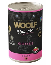 WOOLF Ultimate Adult Dog Goose and Raspberries 400g drėgna maistas su žąsiena ir avietėmis šunims