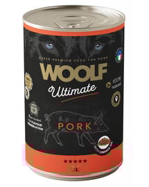 WOOLF Ultimate Adult Dog Pork and Linseed Oil 400g drėgna maistas su kiauliena ir linų sėmenų aliejumi šunims