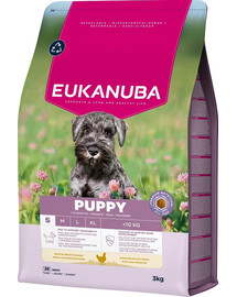 EUKANUBA Puppy Small Breeds Chicken 3 kg sausas maistas mažų veislių šuniukams, turintis šviežio vištienos