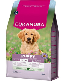 EUKANUBA Puppy Large Breeds Lamb Rice 3 kg sausa maistas didelių veislių šuniukams, turintis avienos ir ryžių