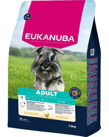 EUKANUBA Adult Small Breeds Chicken 7,5 kg sausa maistas mažų veislių šunims, turintis šviežio vištienos