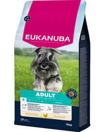 EUKANUBA Suaugusių mažų veislių vištiena 15 kg sausas maistas šunims, turintis šviežios vištienos
