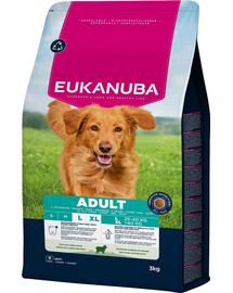 EUKANUBA Suaugusių Didelių Veislių Aviena Ryžiai 3 kg sausas maistas dideliems šunims, turintis avienos ir ryžių