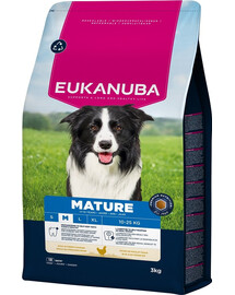 EUKANUBA Mature Medium Breeds Chicken 3 kg sausa maistas suaugusiems vidutinio dydžio šunims, turintis šviežio vištienos