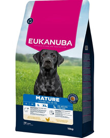 EUKANUBA Mature Large Breeds Chicken 15 kg sausas maistas suaugusiems didelių veislių šunims, turintis šviežio vištienos